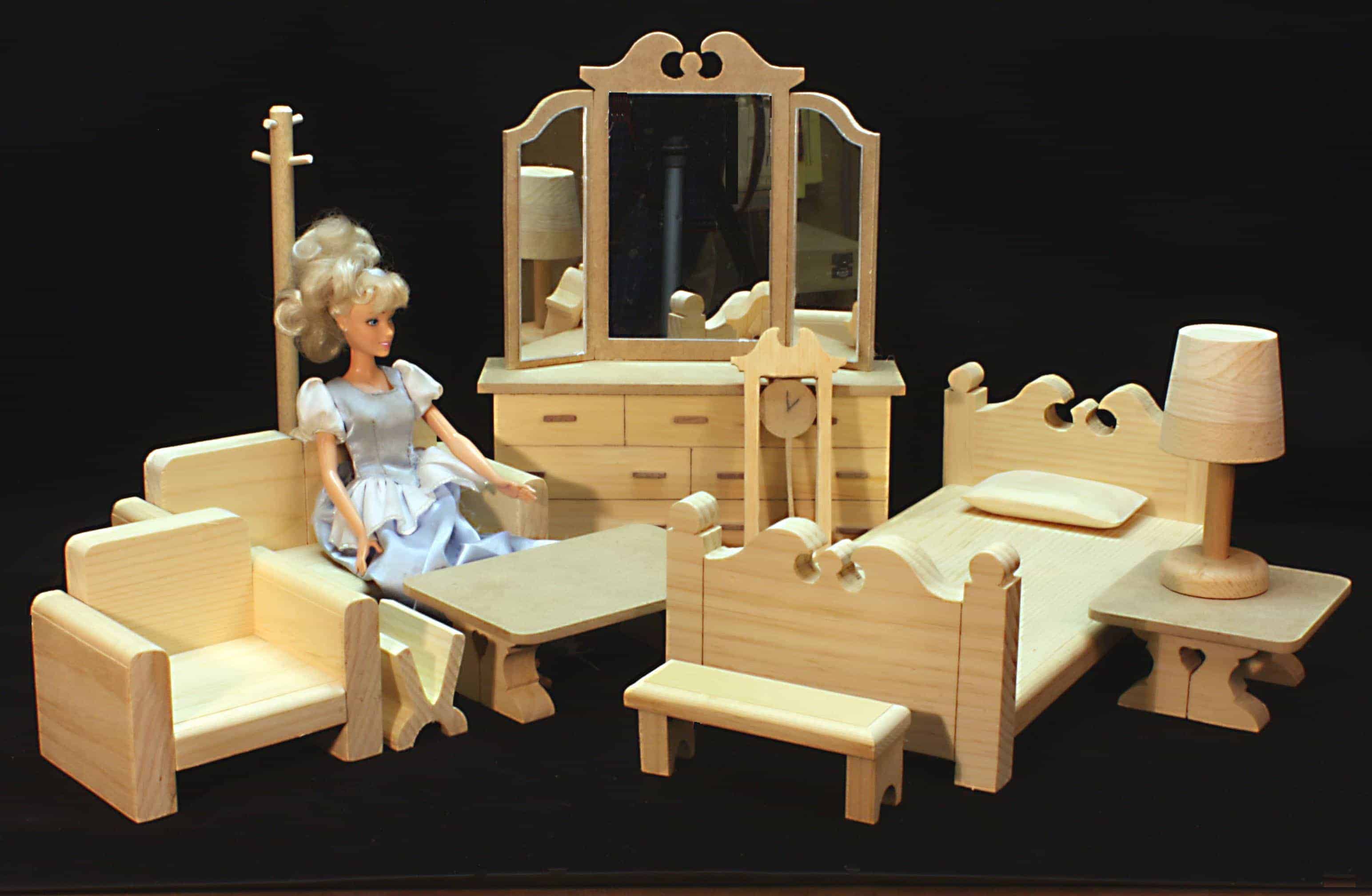 Two Room Barbie ® House &amp; Furniture Woodworking Plan - Forest Street 