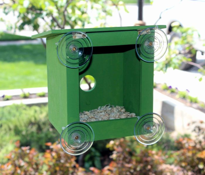 Woodworking plan for building a window mounted birdhouse