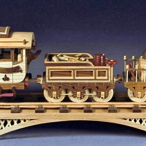 Details track and trestle bridge instructions included in the wood plan