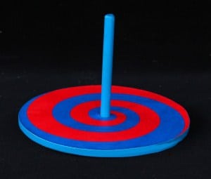 A wood top with a long spin time from the woodworking plan