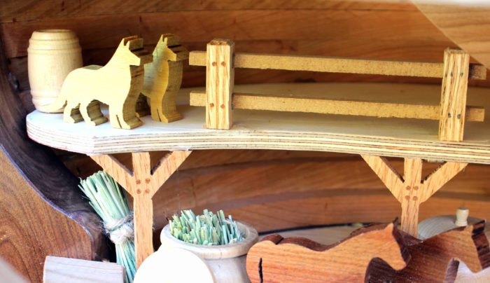 Noah's Ark interior view showing details from the woodworking plan