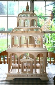 Functional bird cage built from woodworking plans