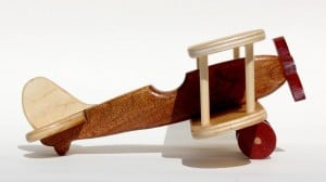 An easy to build bi-plane from the First Toys woodworkilng plan set
