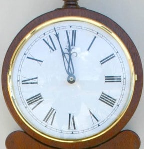 Wall clock in mahogany