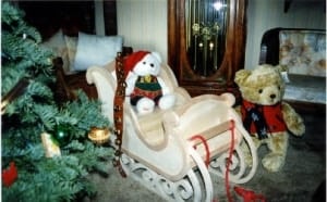 One of four wood plans for Christmas sleighs