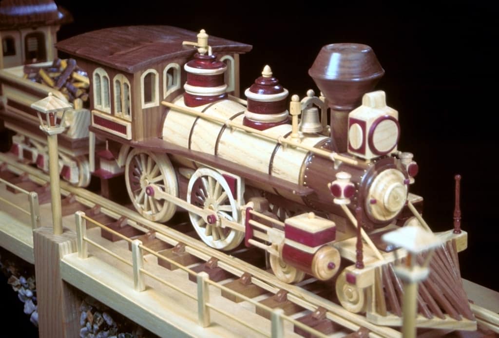 Iron Horse Train with three cars. A woodworking plan from 