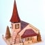 Small clocks can be installed in the wood Swiss church birdhouse tower