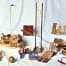 Many novel toys from easy woodworking plans including a yo-you, whistles, tops and a merry-go-round