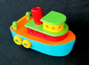 Tug boat woodworking plan, painted version