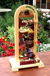 One of two marble devices in the woodworking plan