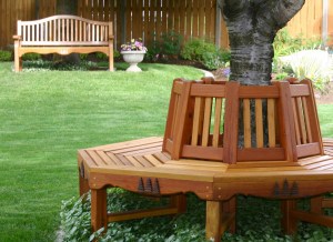Woodworking plan with patterns for building a Tree Bench