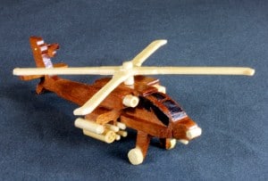 Apache helicopter from a woodworking plan set