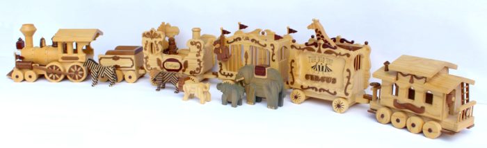 Full size patterns for making a Circus Train in wood