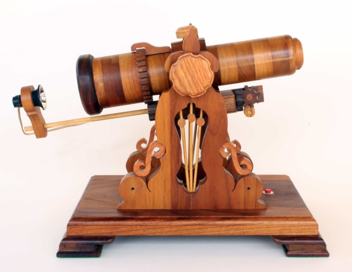 Woodworking plan for a wood kaleidoscope using Front Surface mirrors