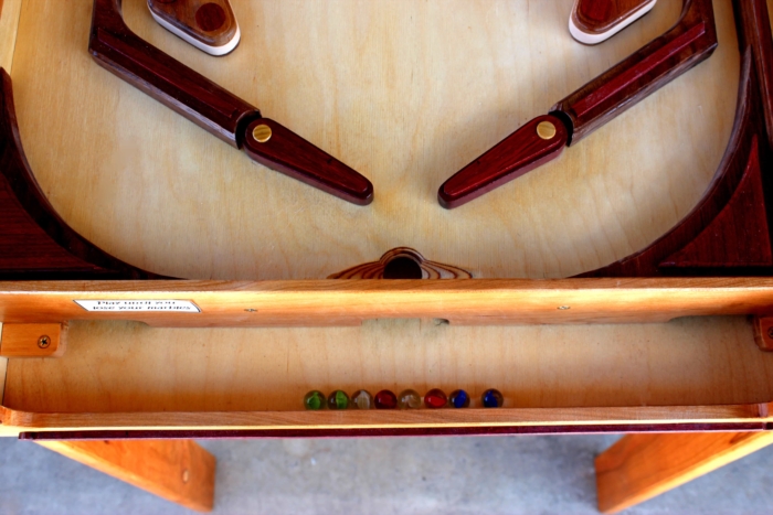 Pinball game flippers in the woodworking plan