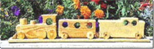 Early simple train from wood