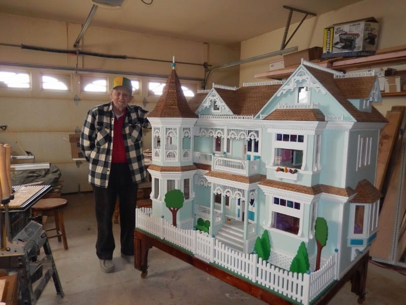 Hello! I'm writing on behalf of my 85 year old father, who just completed the Victorian Dollhouse. I've attached pictures. As you can see, he went above and beyond what the plans called for :-) It is truly a masterpiece! The recipient is my grand-daughter (his great- granddaughter)...So proud of my Dad! Enjoy!! D. Koehn